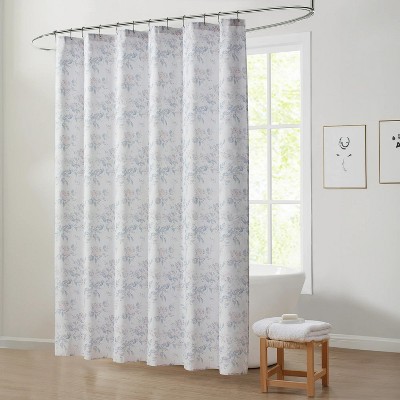 LunaLulinlk Rebecca 14-Piece Bright White Floral Shower Curtain Bath Set