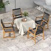 Tangkula Patio 4PCS Acacia Wood Dining Chairs All-Weather Rope Woven Armchairs Outdoor - 2 of 4