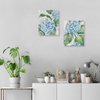 Set of 2 Hydrangea Portraits Canvas Art Prints