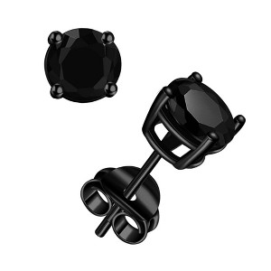 Donatello Gian Sterling Silver Black Rhodium Round Studs - 1 of 2