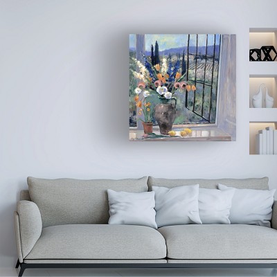 Tuscany Hillside Landscape Canvas Art with Wooden Frame