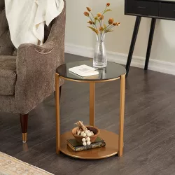 Contemporary Metal 2 Tier Accent Table Bronze - Olivia & May