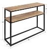 Kate and Laurel Quarles Rectangle Wood Console Table, 36x10x30, Natural and Black - 2 of 4