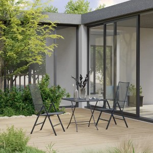 vidaXL 3 Piece Patio Dining Set Steel Anthracite - 1 of 4