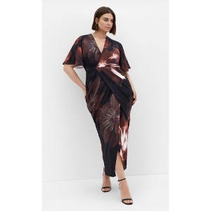 Women's Plus Size Braelynn Print Maxi Dress - chocolate print | CITY CHIC - 1 of 4