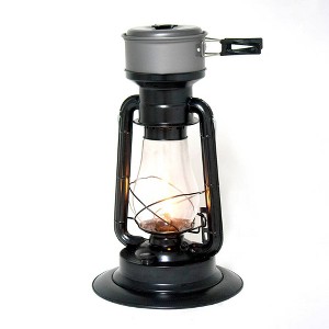 Lehman's Rayo Heater Cooker Emergency Lantern, Non-Electric Fuel Lamp with Cooking Pot for Camping or Emergencies, 10-12 Hour Burn, Black, 15" - 1 of 4