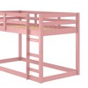NicBex Twin Size Bunk Bed Wooden Bed Frame with Ladder and Full Length Guardrail, Space Saving, No Box Spring Required, Pink - 4 of 4