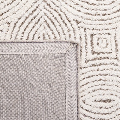 Handmade Ivory and Beige Wool Abstract 6' x 9' Area Rug