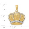 Black Bow Jewelry 14k Yellow Gold and White Rhodium Fleur de lis Crown Pendant, 19mm - 3 of 4