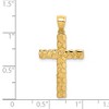Black Bow Jewelry 14k Yellow Gold Polished Nugget Cross Pendant - 4 of 4