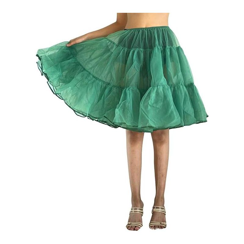 Bella Sous | Organza Petticoat | Adults Classic Multi-Layered Short Skirt Perfect Dance Performances | 416 (Kelly Green, One Size), 2 of 4