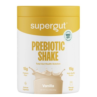 Supergut Prebiotic Shakes for GLP-1 Craving Control & Digestive Health - Vanilla - 15oz