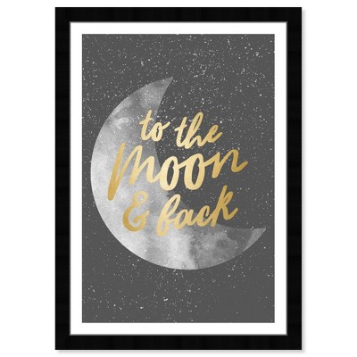 Wynwood Studio 15"x21" To the Moon and Back Typography and Quotes Framed Art Print : Modern Decor, Digital Artwork, Vertical Layout