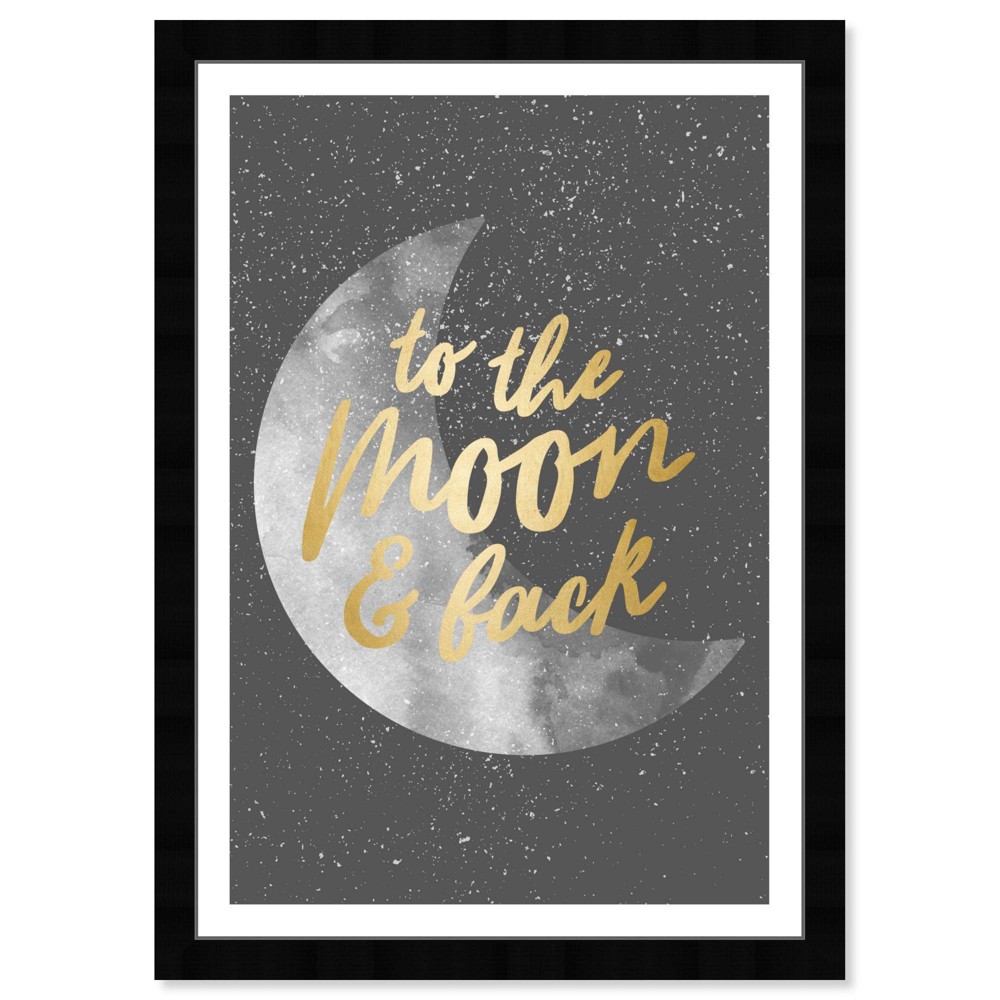 Photos - Other interior and decor 15" x 21" To the Moon and Back Typography and Quotes Framed Art Print - Wy