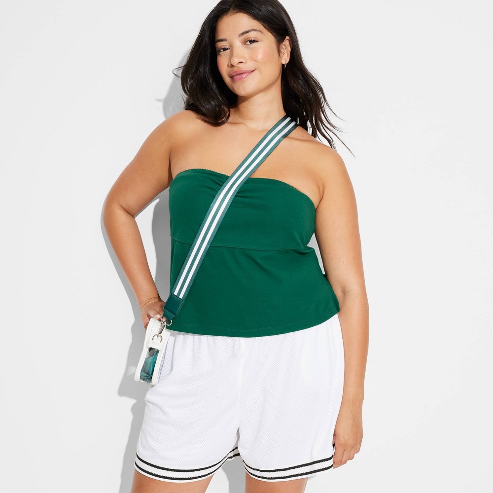 Women's Game Day Ribbed Tube Top - Wild Fable™ Green 3X