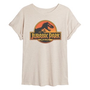Women's - Jurassic Park - Sunset Oversized Graphic T-Shirt - 1 of 4