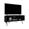 45" Engineered Wood Corner TV Stand with Storage Cabinets, Open Shelves, and Minimalist Design for Living Room and Bedroom - 4 of 4
