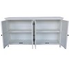 Gulches 60" White Accent Cabinet - 4-Door Rustic Wood Sideboard Pantry with Adjustable Partitions, Versatile Buffet for Home Decor - 4 of 4