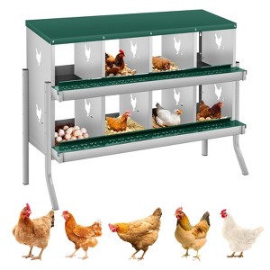 Chicken Nesting Boxes, Two-Tier Metal Chicken Egg Laying Box,Large Vented Holes for Egg Collection - 1 of 4