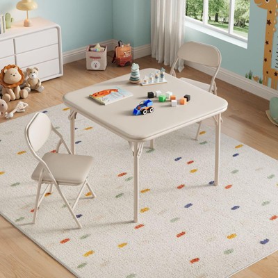 3 Piece Boys Girls Folding Table and Chairs Set, Activity Table and Chairs Set