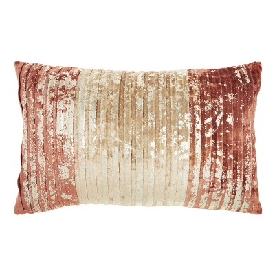 HomeRoots 12" X 20" Pink Cotton Throw Pillow