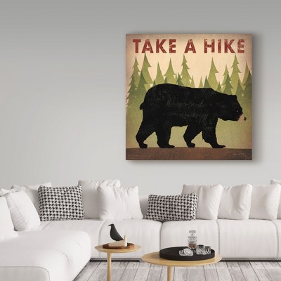 18'' x 18'' Black Bear Canvas Art with Forest Scene