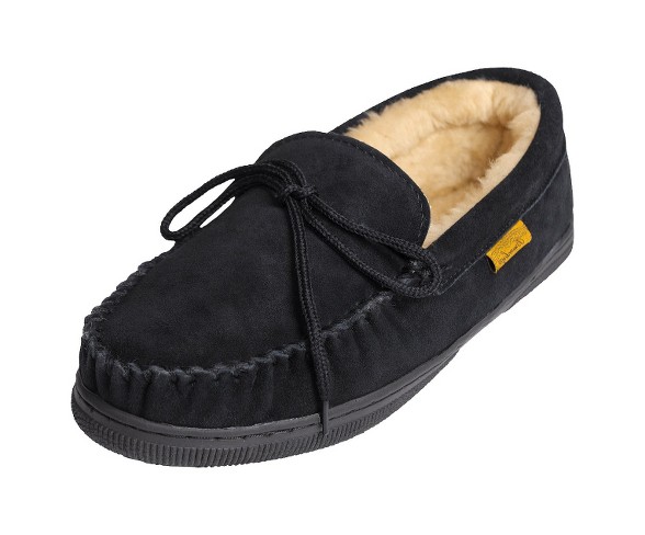 Men's Brumby&#174; Suede Moccasin Slippers - Black 8