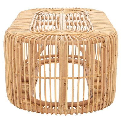 Jabez Natural Rattan Oval Coffee Table with Storage