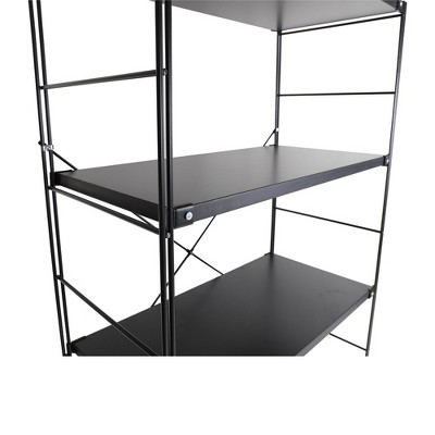 Brentwood Black 4-Shelf Etagere Bookcase with Steel Frame
