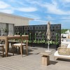 PexFix 72 in. x 47 in. Outdoor Metal Trellis with Planter Box in Star Pattern in Black - 4 of 4