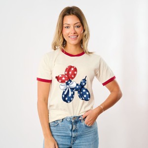 Simply Sage Market 4th Of July Balloon Dog Ringer Tee - 1 of 4