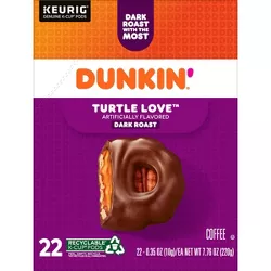Dunkin Turtle Love Medium Roast Coffee - Keurig K-Cup Pods - 22ct