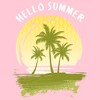 Girl's Lost Gods Hello Summer Palm Tree Silhouette T-Shirt - 2 of 4