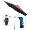 CAVINAS 9 FT Windproof Beach Umbrella, Deck Umbrella, Waterproof Outdoor Shade for Poolside, Terrace, Garden, without Base - 3 of 4