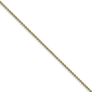 Black Bow Jewelry 1mm 10k Yellow Gold Solid Cable Chain Necklace - 1 of 4