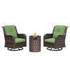 UPTION 3-Piece Wicker Outdoor Seating Group with Fire Pit - 4 of 4