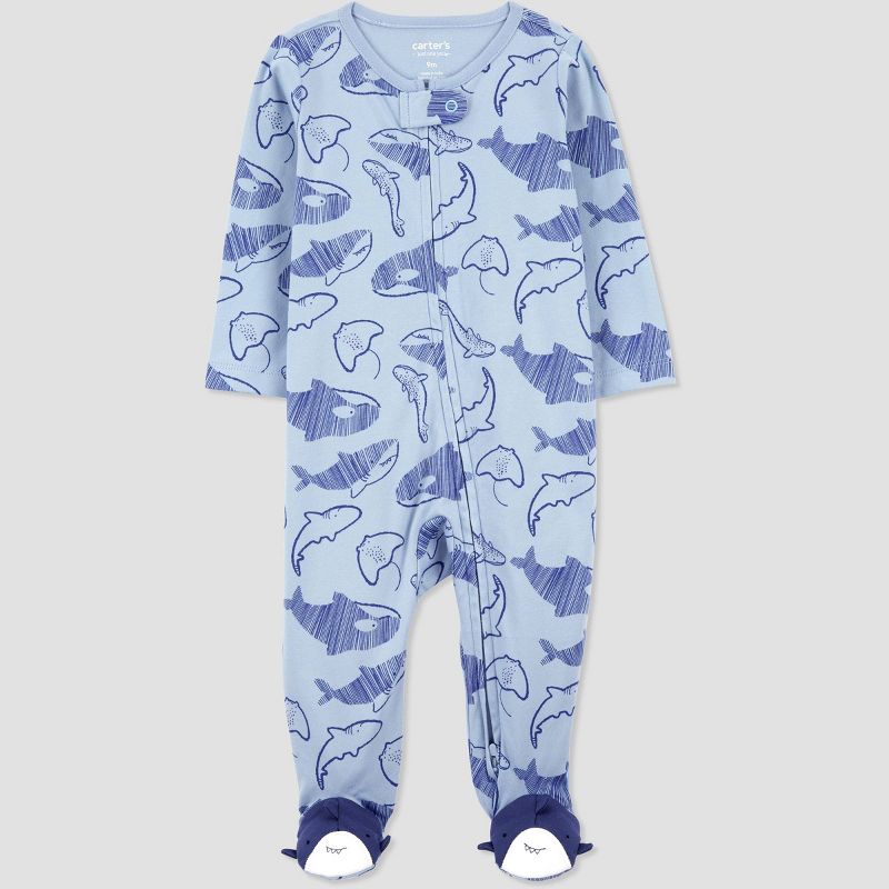 Carter&#39;s Just One You&#174; Baby Boys&#39; Sea Creatures Footed Pajama - Blue, 1 of 5