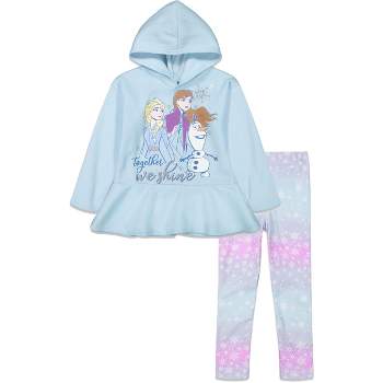 Disney Frozen Elsa Girls Fleece Hoodie and Leggings Outfit Set Toddler