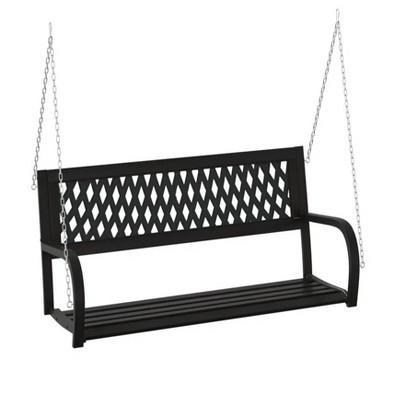 Patio Swing Bench 49.2" Steel and Plastic Black