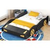 Okak Platform Bed Frame with Wheels and Storage Race Car-Shaped for Kids Noise-Free Bed Strong Wood Slats Easy Assembly - 3 of 4