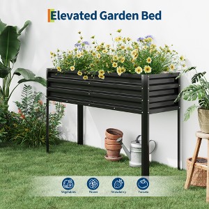 Steel Planting Bed 0.6 Thick, High-Legged, Water-Storing, Durable Metal Garden Bed, Raised Outdoor Vegetable and Flower Planter - 1 of 4
