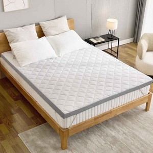 Vipbear Gel Memory Foam Mattress Topper 3 Inch Queen Size, Breathable Bed Topper with Removable Cover, High-Density Mattress Pad - 1 of 4