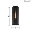 John Timberland Lydia 16" High Farmhouse Rustic Outdoor Wall Light Fixture Mount Porch House Exterior Weatherproof Matte Black Clear Glass Shade - 4 of 4
