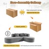 107.5" L-Shaped Chenille Sectional Sofa with 4 Cushions & Wide Stitching Design - 3 of 4
