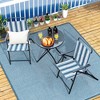 Costway 3pcs Patio Folding Dining Table Chair Set Heavy-Duty Metal Portable Outdoor - 2 of 4