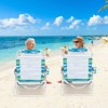 Costway 2 Pack Folding Beach Chair Lightweight Lay Flat Lounge Chair with Head Pillow Blue/Green - 4 of 4
