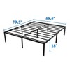 18� High Queen Metal Platform Bed Frame - Heavy Duty Slat Support, Underbed Storage, Easy Assembly, No Box Spring Needed - 4 of 4