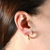 Pompeii3 14k Yellow Gold 3.5mm Small Designer Hoops Women's Earrings 3/4" Tall 1.25grams - 4 of 4