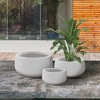 Rosemead Home & Garden 3pc Kante Concrete Outdoor Planter Pots Chalk White 19.6"x19.6"x9.8" - 4 of 4