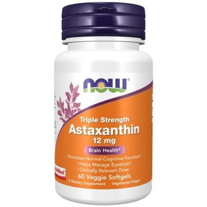 Triple Strength Astaxanthin 12 mg by Now Foods  -  60 VegCap - 1 of 3